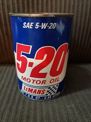 Vintage RARE NOS LEMANS QUART 5-20 Motor Oil Advertising Tin Can • $39.99