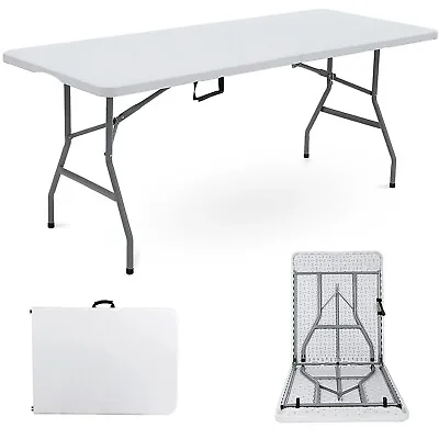 £45.85 • Buy Heavy Duty Folding Table 6ft Portable Plastic Camping Trestle Picnic Exhibitions