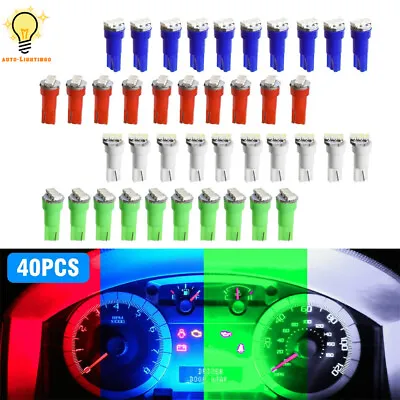 40Pcs T5 74 3-SMD-3014 LED Speedometer Instrument Gauge Cluster Dash Light Bulbs • $7.76