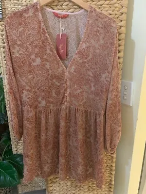 $25 • Buy Tigerlilly Parnella Dress Dusty Pink Size 8 NEW WITH Tags