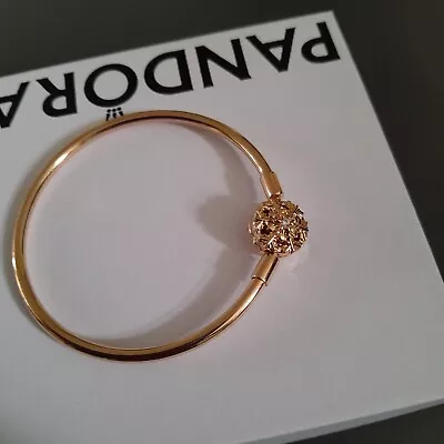 Genuine Pandora Rose Gold Snowflake Bangle New • £55