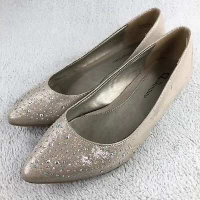 $11.88 • Buy CL Chinese Laundry Flats Beige/Silver Womens Shoes Size 8 M US Sequined