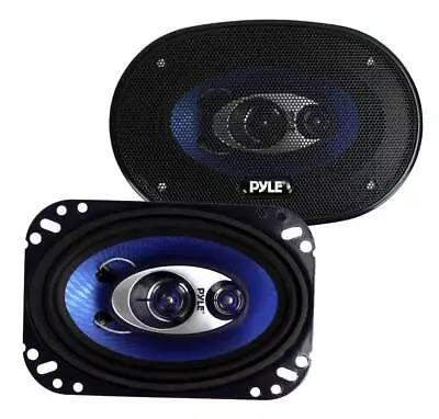 Pyle PL463BL 4x6  240W 3 Way Car Coaxial Audio Speakers Stereo PAIR Blue • $29.49