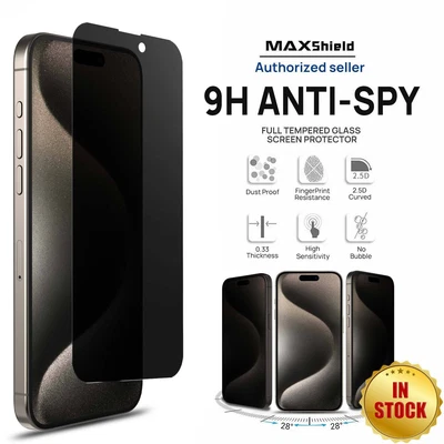 $7.85 • Buy 2x Privacy Tempered Glass Screen Protector F IPhone 15 14 13 12 11 Pro Max Xs XR