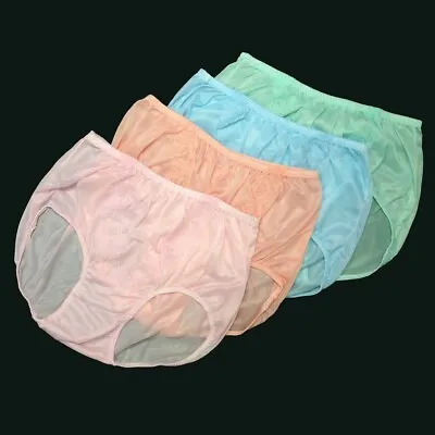 Nwot. Lot Of 4 Women's Nylon Brief Panties Vintage Style Hip 38 - 40  1960panty • $11.99