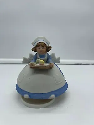 Vintage Ceramic Nurse Figurine Music Box Plays A Spoonful Of Sugar • $25