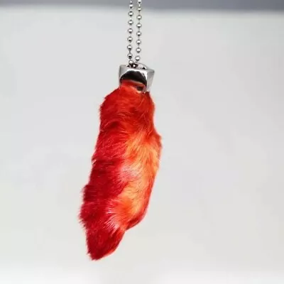 Real Rabbit Foot Lucky Keychain RED ~ Vraie Patte De Lapin Chanceuse ROUGE • $7.26