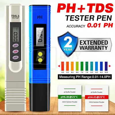 PH TDS Digital Meter Tester Pen Water Pool Hydroponics Monitor Aquarium Test AU • $6.55