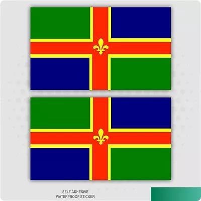 2 X Lincolnshire Lincoln Emblem Flag Vinyl Stickers Car Van Truck Taxi Lorry • £1.93