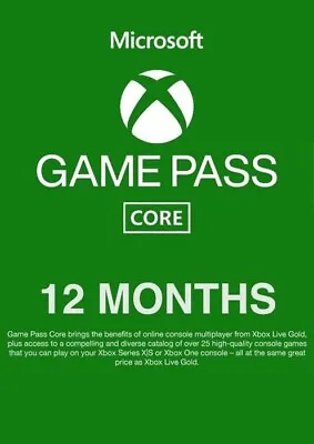 Xbox Game Pass Core 12 Month Code ( Quick Delivery 24hrs) • £46.99