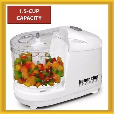 Better Chef 1.5-Cup Mini Food Processor Stainless-Steel Blade Pulse Switch White • $29.95