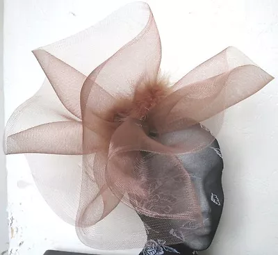 £9.90 • Buy Brown Tan Feather Fascinator Millinery Burlesque Headband Wedding Hat Hair