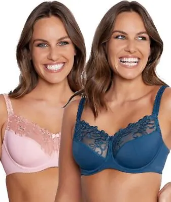 $85 • Buy Fayreform Coral Underwire Bra 2 Pack | Green / Pink Nude | Size 10-18 |F194-8030
