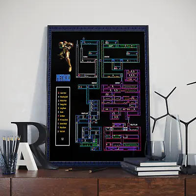 Metroid NES Map (11  X 17 ) Poster Glossy Print Collector's Video Samus Game New • $11.95