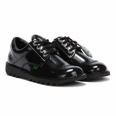 Womens Kickers Kick Lo Patent Shoes - (Black) • $104