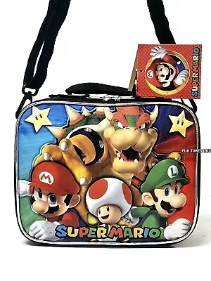 Super Mario Bros Lunch Bag Lunchbox Toad Luigi Bowser School Snack Tote Nintendo • $17.95