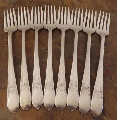 IS Beloved 8 Grille Forks Wm Rogers Vintage Silverplate Flatware Lot B • $30.99