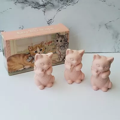 Vintage Avon 1987 Pink Kitty Trio 3 Pink Kitten Cat Fragranced Soaps 3oz Unused • $24.99