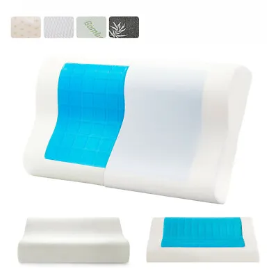 Memory Foam Cooling Gel Pillow Orthopedic Cervical Neck Support Sleeping Pillow • $16.99