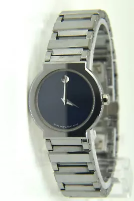 Movado Valor 26MM Quartz Stainless Steel Blue Dial Ladies Watch - 0604776 • $1095.95