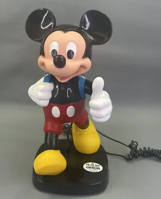 Vintage 1986 Tyco Mickey Mouse Hiking Figure Telephone 14  High • $29.94