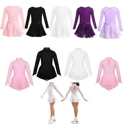 £8.65 • Buy Kids Girls Floral Lace Skating Dance Dress Ballet Leotard Dress Sport Costume