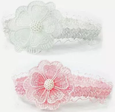 Baby Girl Headband Flower Stretch Lace  • £2.95