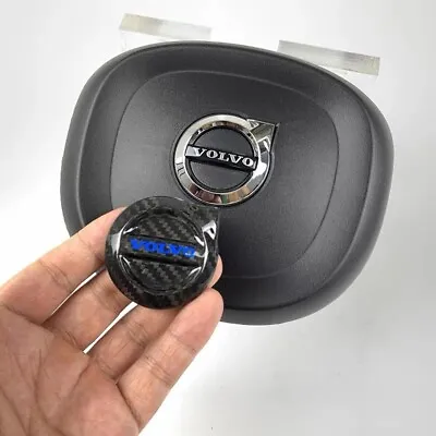 Carbon Fiber Steering Wheel Car Sticker For Volvo XC90 S60 S80 XC60 C40 V90 C70 • $28.99