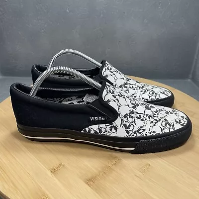 VISION STREET WEAR Men's Sneakers Punk Slip On Size 8 Shoes Skull Design Retro • $89.99