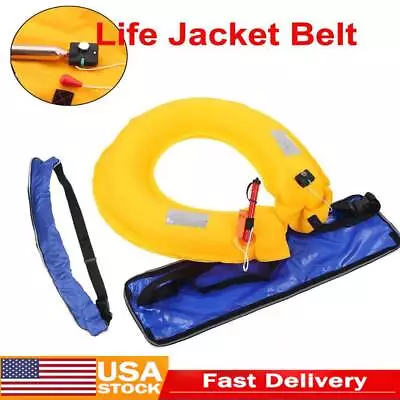 Inflatable PFD Belt Pack With Reflective Tapes Whistle Inflatable Life Jacket • $23.73