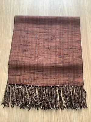 Vintage Sammy Dicel Man’s Scarf  - Copper/Black/Mod/Evening/Fringe/ Double Layer • £15