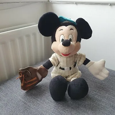Vintage Disney Mickey Mouse Baseball Plush Walt Disney World Soft Toy • £19.99