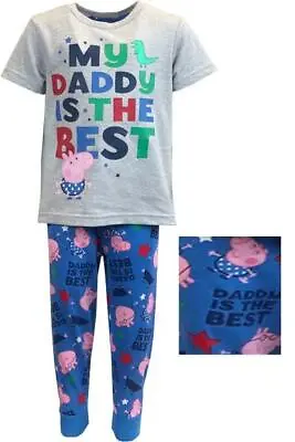 £8.99 • Buy Fab Boys Blue George Pig Cotton Pyjamas  My Daddy Is The Best  Sizes 18m- 5year