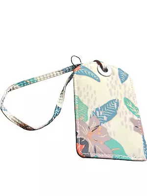 Vera Bradley Ultralight Tropic Floral Luggage ID Tag Flowers-blue Green Orange • $10.99