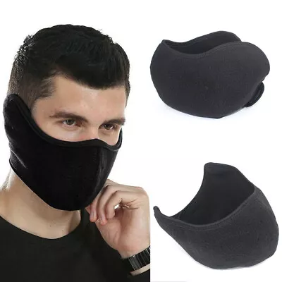 Half Face Mask Bike Motorcycle Ski Snow Riding Bicycle Winter Warmer Cover Black • $2.98
