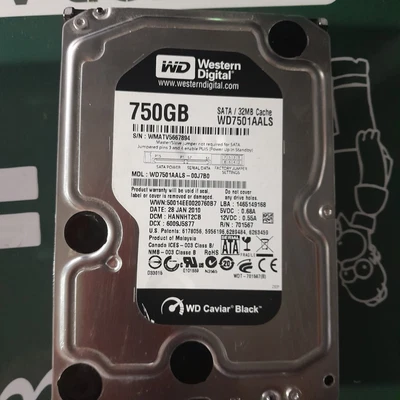 WD Caviar Black 750GB Sata Hard Drive WD7501AALS 32MB Cache • £7.50