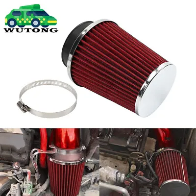 3  76mm High Flow Inlet Cold Air Intake Cone Replacement Dry Air Filter Red • $12.89