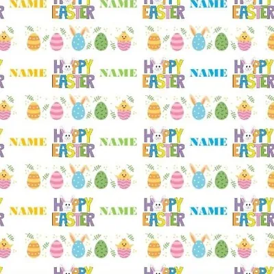 Colourful Easter Bunny Personalised Gift Wrapping Paper • £3.49