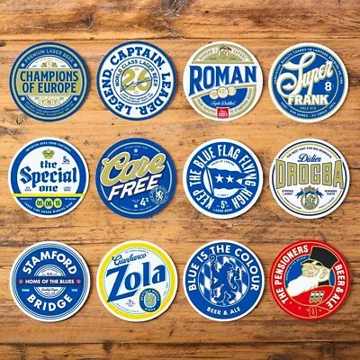 12 Chelsea Football Beer Mat Coasters Retro Gift Present Pack - New • £11.99