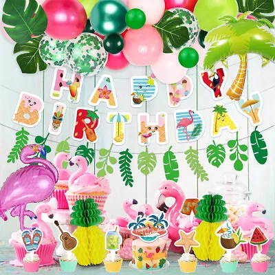 £15.37 • Buy Tropical Luau Hawaiian Theme Happy Birthday Party Decorations Balloons Banners
