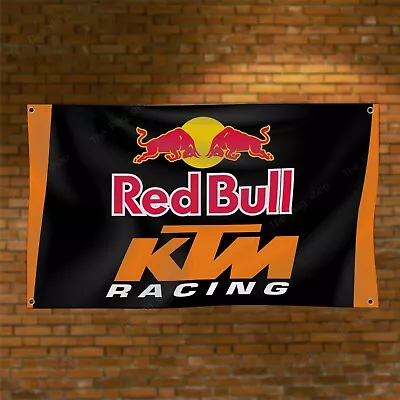 KTM Red Bull Racing 3x5Ft Flag Biker Sport Motocross Banner Man Cave Garage Sign • $14.95