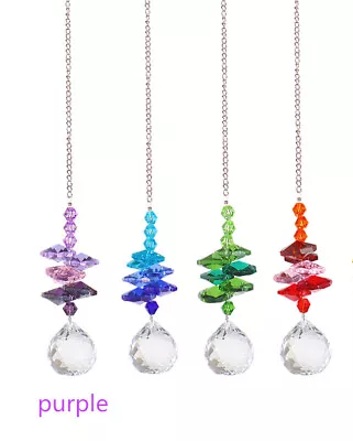 Crystal Ball Colorful Beads Prism Crystal Pendant Suncatcher Window Hanging Gift • £3.19