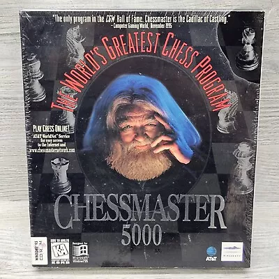 Chessmaster 5000 Big Box PC Game 1995 NEW NOS SEALED Windows 95 CD ROM Mindscape • $29.99