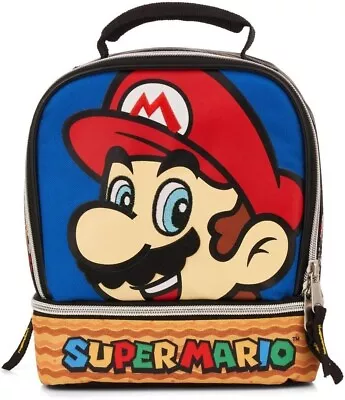 Super Mario Lunch Box Soft Kit Dual Compartment Insulated Bag PVC Free Kids • $18