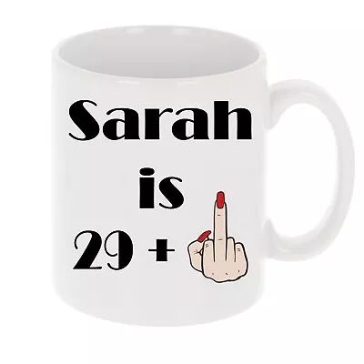 Personalised 30th Birthday Gift Funny 30th Mug & Coaster Set - 29+ Middle Finger • £6.99