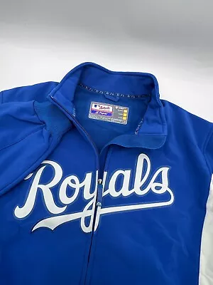 Majestic Kansas City Royals Blue Therma Base Zip Jacket Men's Size 2XL XXL • $117.56