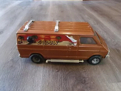 Vintage Brown Sandman Ertl Metal Toy Dodge Bubble Window Van • $21.55