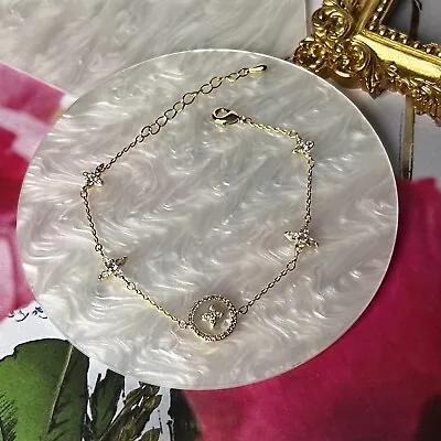 18K Gold Plated Crystal MOP  Bracelet Brand New Gift Bag High Quality • £35