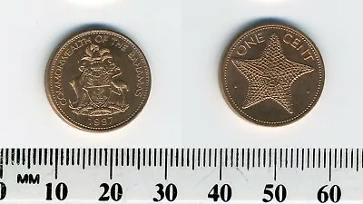 Bahamas 1997 - 1 Cent Copper Plated Zinc Coin - Starfish • $1