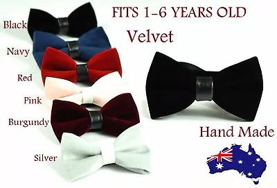 Baby Kids Boy Solid Color Velvet Bowtie Bow Tie 1 To 6 Years Old Wedding Party • £4.31